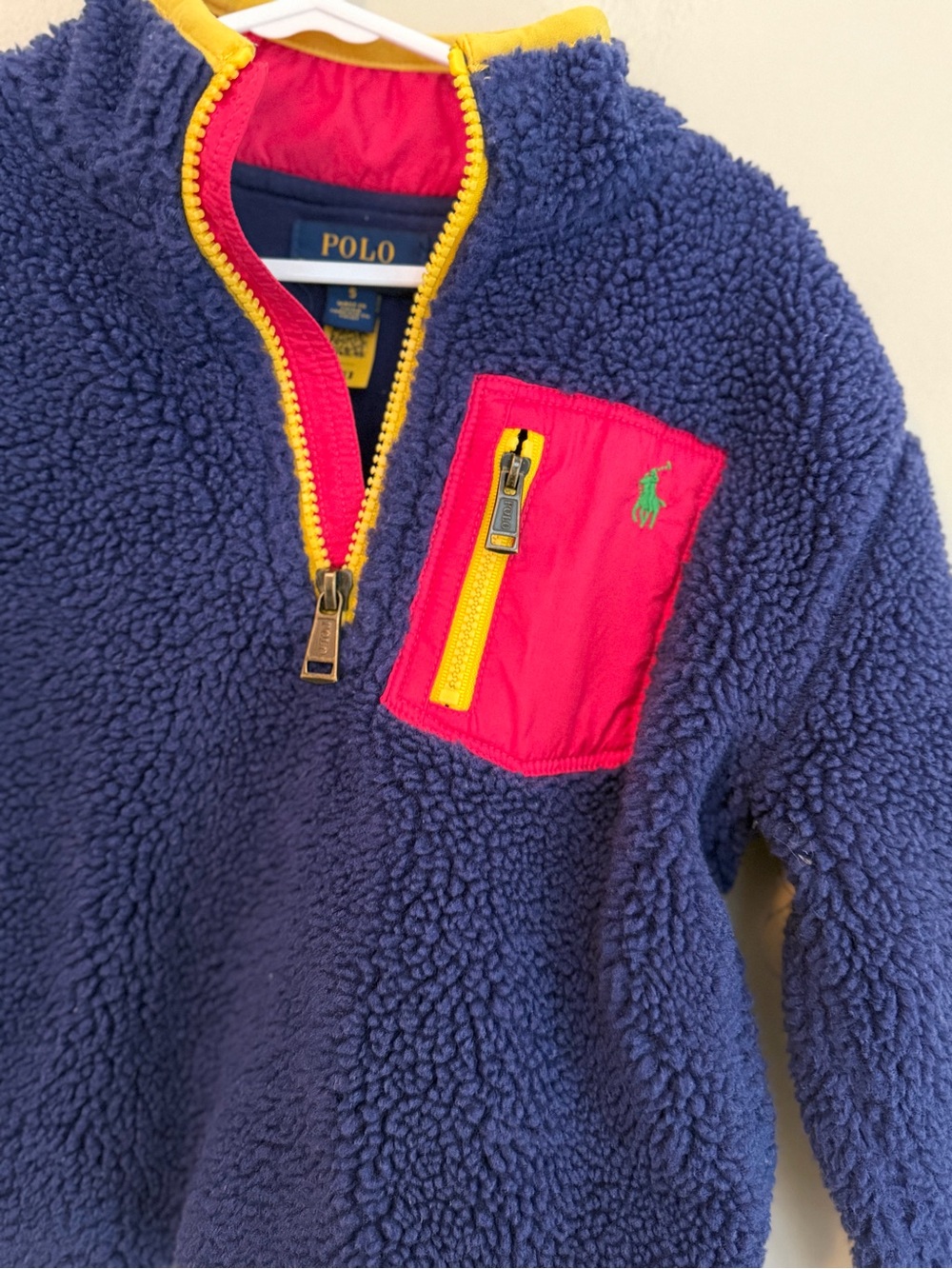 Polo Ralph Lauren Navy Sherpa Zip Up Jacket - Picture 3 of 3